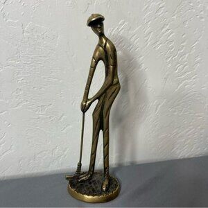 Brass Golfer Golfing Man Statue Figurine
